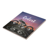 ヴィンテージオートバイ – 車 – ルート66 - SRF タイル (側面)