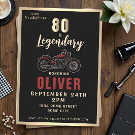 ヴィンテージオートバイ 80歳誕生日 バイクパーティー 招待状