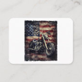 ヴィンテージオートバイUSAフラグレトロバイクもしくは自転車に乗る人アメリカ 名刺 (裏面)