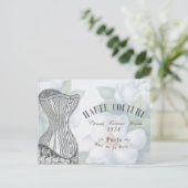 ヴィンテージオートーオートクチュールファッションデザイン ポストカード (スタンド正面)