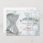 ヴィンテージオートーオートクチュールファッションデザイン ポストカード (正面/裏面)