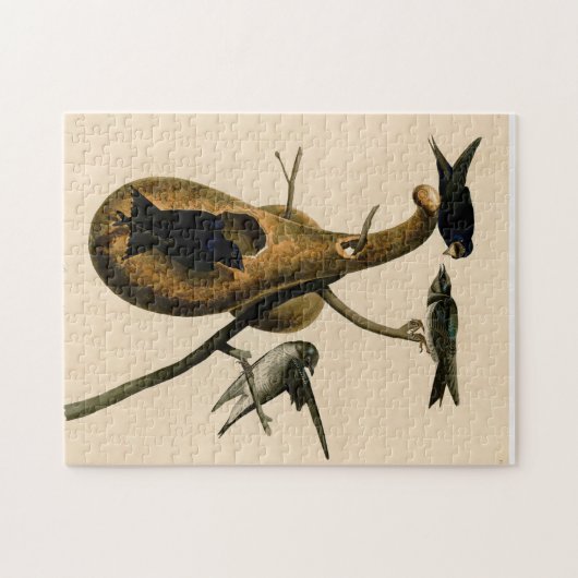 ヴィンテージオードボンパープルマーティンバードズ絵画ギフト ジグソーパズル (横)