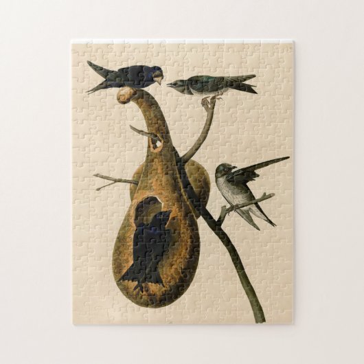 ヴィンテージオードボンパープルマーティンバードズ絵画ギフト ジグソーパズル (縦)