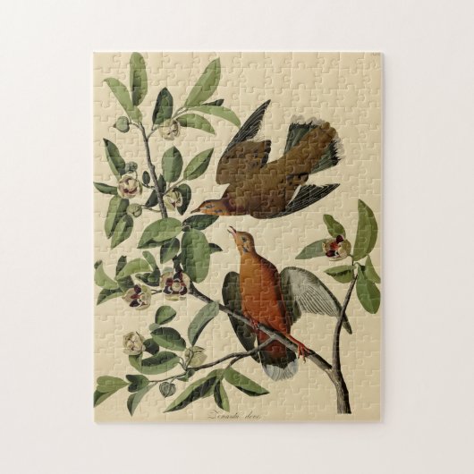 ヴィンテージオードボンモーニング鳩絵画鳥の贈り物 ジグソーパズル (縦)