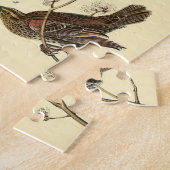 ヴィンテージオードボン赤い翼の絵画ブラックバード ジグソーパズル (側面)