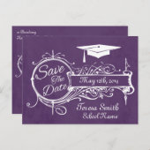 ヴィンテージオーナメントとチョークの卒業記念日の節約 ポストカード (正面/裏面)