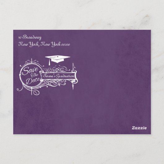 ヴィンテージオーナメントとチョークの卒業記念日の節約 ポストカード (裏面)
