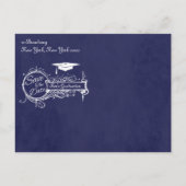 ヴィンテージオーナメントとチョーク卒業の日付を保存 案内ポストカード (裏面)