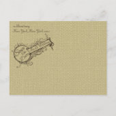 ヴィンテージオーナメントとBurlap日付の保存 案内ポストカード (裏面)