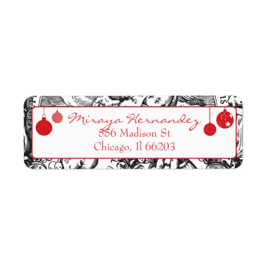 ヴィンテージオーナメントとCherubs住所 シール (正面)