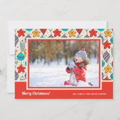 ヴィンテージオーナメントのクリスマスフォト シーズンカード (正面)