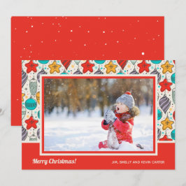 ヴィンテージオーナメントのクリスマスフォト シーズンカード