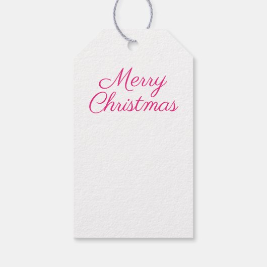 ヴィンテージオーナメントのピンククリスマスツリーギフトラベル ギフトタグ (裏面)