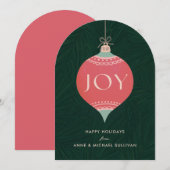 ヴィンテージオーナメントのホリデーカード シーズンカード (正面/裏面)