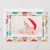 ヴィンテージオーナメントの写真の生誕通知 シーズンカード (正面)