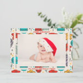 ヴィンテージオーナメントの写真の生誕通知 シーズンカード (スタンド正面)