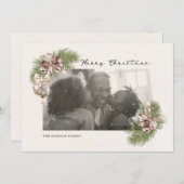 ヴィンテージオーナメントの写真オーバーレイ ホリデーカード (正面/裏面)