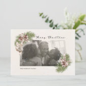 ヴィンテージオーナメントの写真オーバーレイ ホリデーカード (スタンド正面)