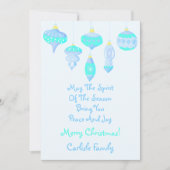 ヴィンテージオーナメントアイスブルースピリットクリスマス シーズンカード (正面)