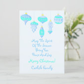 ヴィンテージオーナメントアイスブルースピリットクリスマス シーズンカード (スタンド正面)