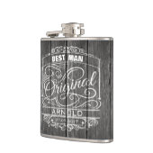 ヴィンテージオーナメントオン素朴ダークウッド結婚ズフラスコ フラスク (左)