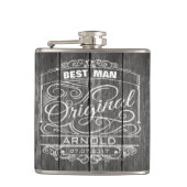 ヴィンテージオーナメントオン素朴ダークウッド結婚ズフラスコ フラスク (正面)