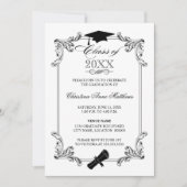 ヴィンテージオーナメントキャップ及び卒業証書 招待状 (正面)