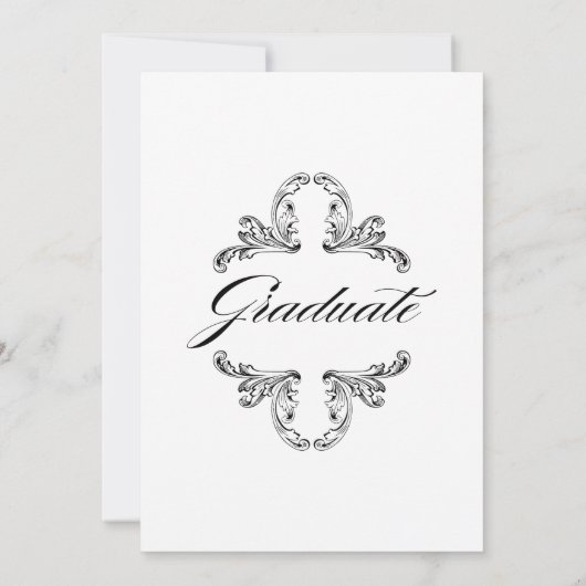 ヴィンテージオーナメントキャップ及び卒業証書 招待状 (裏面)