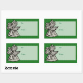 ヴィンテージオーナメントギフトラベル 長方形シール (シート)