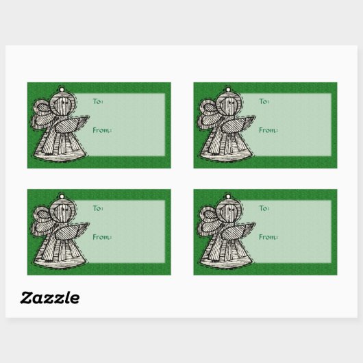 ヴィンテージオーナメントギフトラベル 長方形シール (シート)