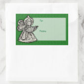 ヴィンテージオーナメントギフトラベル 長方形シール (バッグ)