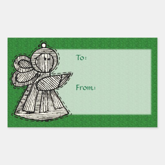 ヴィンテージオーナメントギフトラベル 長方形シール (正面)
