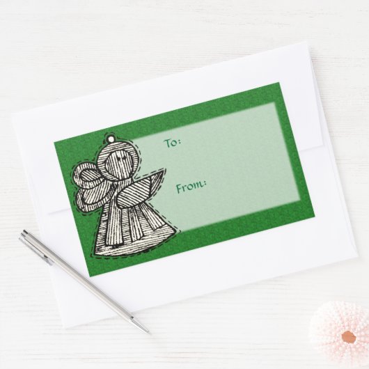 ヴィンテージオーナメントギフトラベル 長方形シール (封筒)