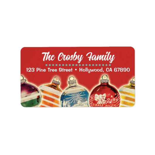 ヴィンテージオーナメントクリスマスカード住所 シール (正面)