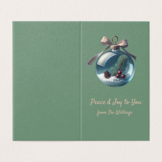 ヴィンテージオーナメントクリスマスカード (外部フラット)