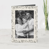 ヴィンテージオーナメントクリスマスフォト折り畳み シーズンカード (正面)