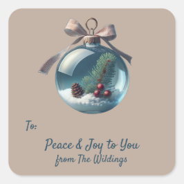 ヴィンテージオーナメントクリスマスプレゼントラベルラベルシール スクエアシール
