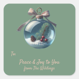 ヴィンテージオーナメントクリスマスプレゼントラベルラベルシール スクエアシール