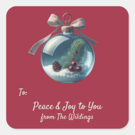 ヴィンテージオーナメントクリスマスプレゼントラベルラベルシール スクエアシール
