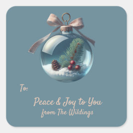 ヴィンテージオーナメントクリスマスプレゼントラベルラベルシール スクエアシール