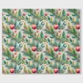 ヴィンテージオーナメントクリスマス包装紙 ラッピングペーパー (フラット)