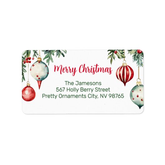 ヴィンテージオーナメントクリスマス差出人住所ラベル ラベル (正面)