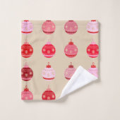 ヴィンテージオーナメントクリスマス バスタオルセット (ウォッシュタオル)