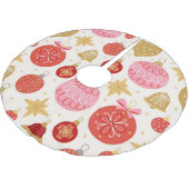 ヴィンテージオーナメントクリスマス ブラッシュドポリエステルツリースカート (アングル)