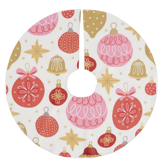 ヴィンテージオーナメントクリスマス ブラッシュドポリエステルツリースカート (正面)