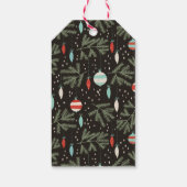 ヴィンテージオーナメントパーソナライズされたブラックレッドホリデイ ギフトタグ (裏面)