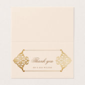 ヴィンテージオーナメントフェイク金ゴールド箔サンキューカード (外部フラット)