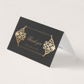 ヴィンテージオーナメントフェイク金ゴールド箔サンキューカード (正面)