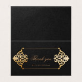 ヴィンテージオーナメントフェイク金ゴールド箔サンキューカード (外部フラット)