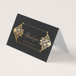 ヴィンテージオーナメントフェイク金ゴールド箔サンキューカード